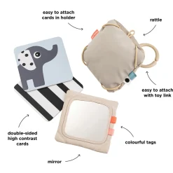Baby contrast card holder - Deer friends - Sand