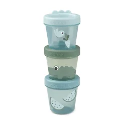 Baby food container 3-pack - Croco - Green