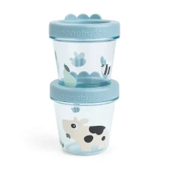 Baby food container 2-pack - Tiny farm - Blue