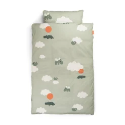 Bedlinen baby - Happy clouds - Green