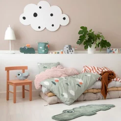 Bedlinen baby - Happy clouds - Green
