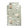 Bedlinen junior - Happy clouds - Green