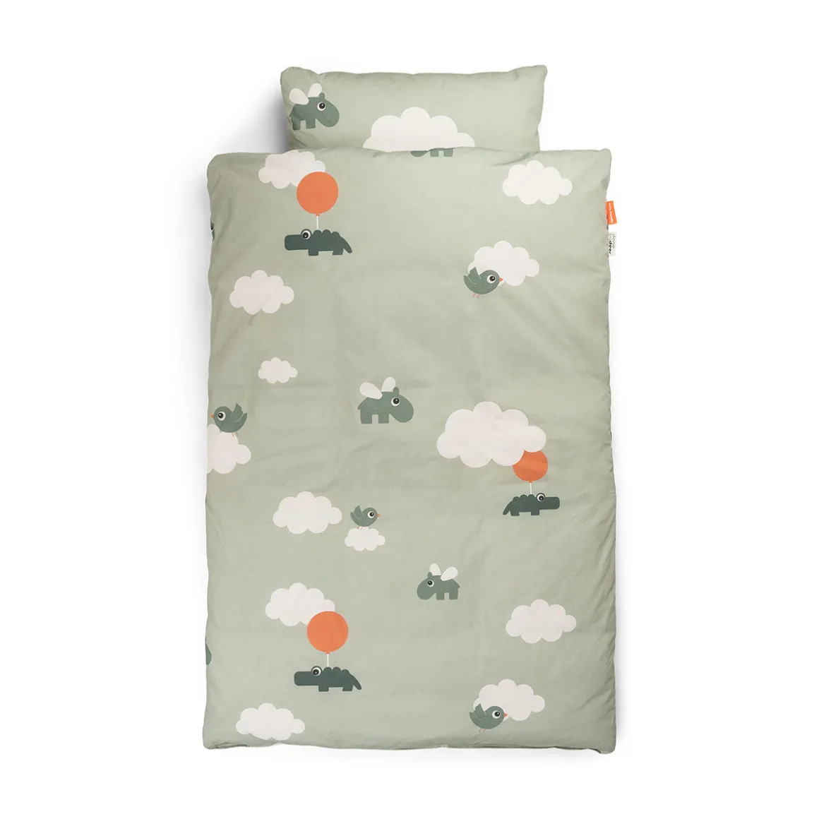 Bedlinen junior - Happy clouds - Green