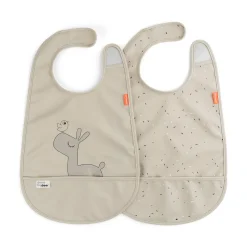 Bib with velcro 2-pack - Lalee - Sand