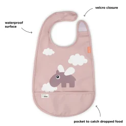 Bib w/velcro - Happy clouds - Powder