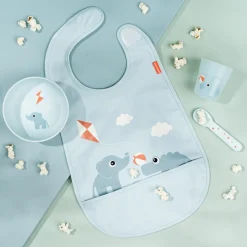 Bib w/velcro - Playground - Blue