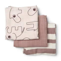 Burp cloth 3-pack - Deer friends - Powder