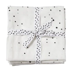 Burp cloth 2-pack - Dreamy dots - White