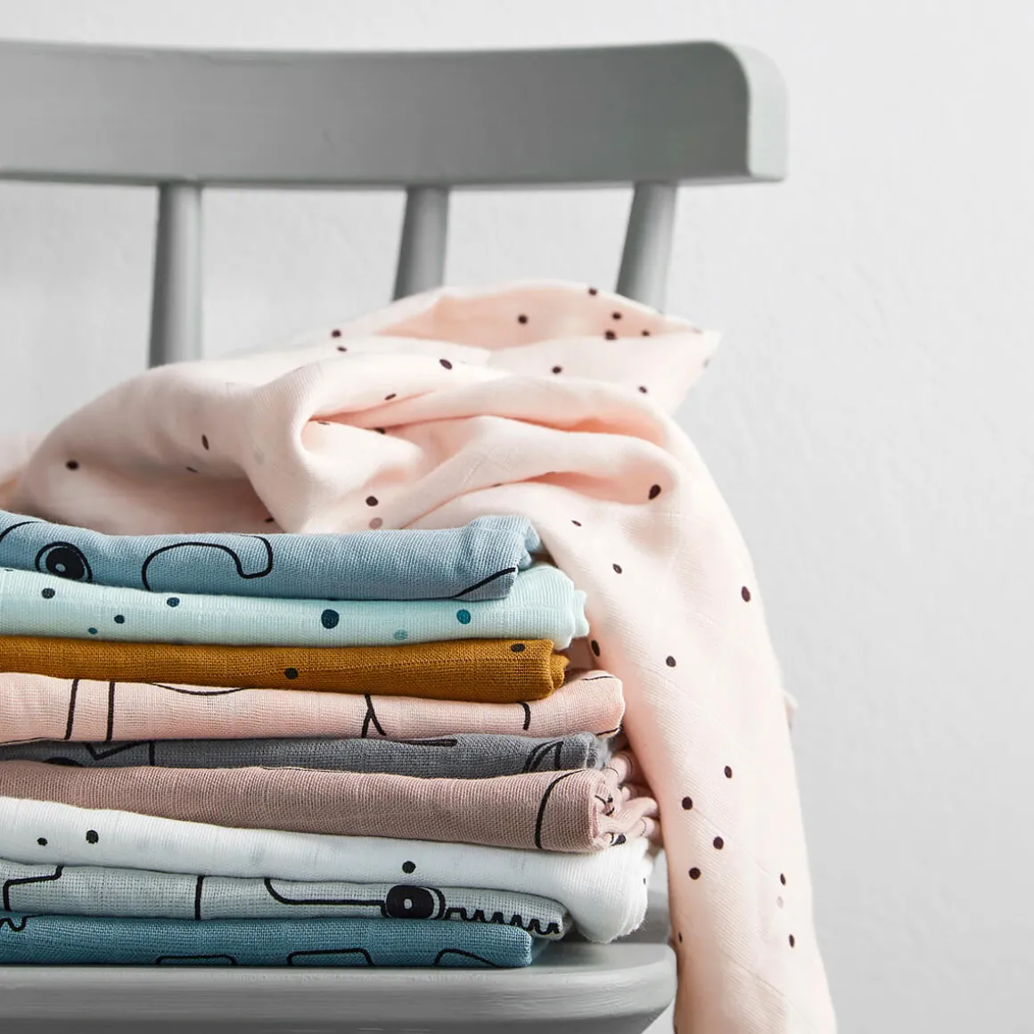 Burp cloth 2-pack - Dreamy dots - Blue