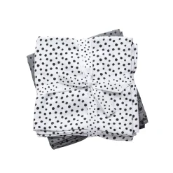 Burp cloth 2-pack - Happy dots - Grey