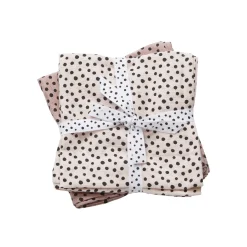 Burp cloth 2-pack - Happy dots - Powder