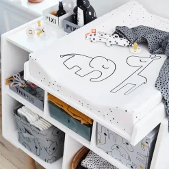 Burp cloth 2-pack - Happy dots - Grey