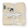 Burp cloth 2-pack - Tiny farm - Sand