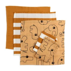 Cloth wipes 5-pack - Deer friends - Mustard