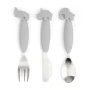 Easy-grip cutlery set - Deer friends - Grey
