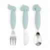 Easy-grip cutlery set - Deer friends - Blue