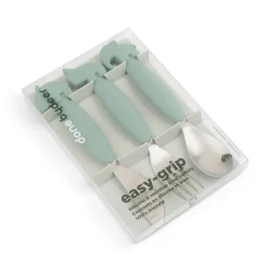 Easy-grip cutlery set - Deer friends - Green