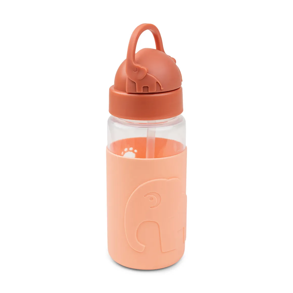 Easy-grip straw bottle - Elphee - Papaya - 350 ml
