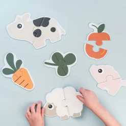 First jigsaw puzzle set - Tiny farm - Colour mix
