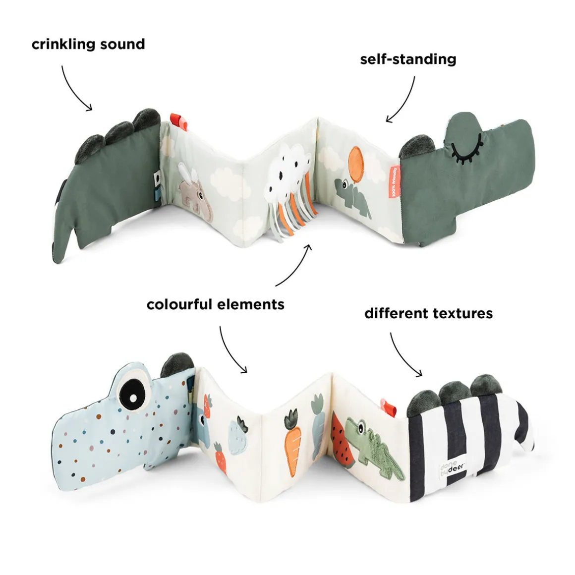 Fold-out soft book - Croco - Green