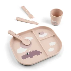 Foodie compartment plate set - Happy clouds - Powder