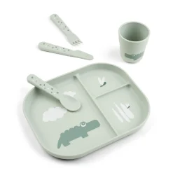 Foodie compartment plate set - Croco - Green