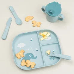 Foodie compartment plate - Elphee - Blue