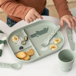 Foodie compartment plate set - Croco - Green