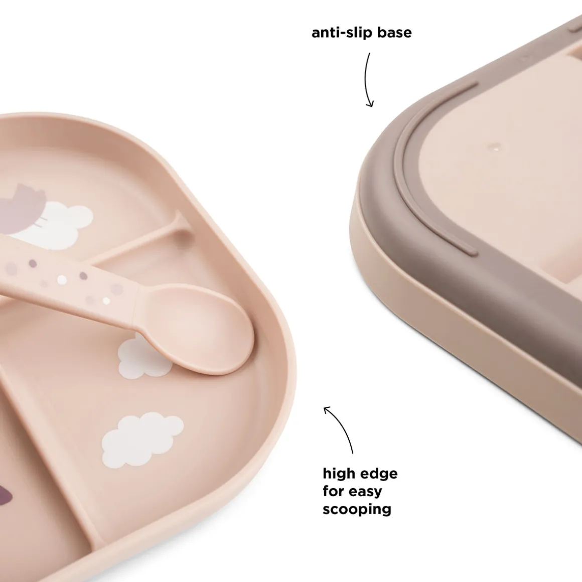 Foodie compartment plate - Happy clouds - Powder