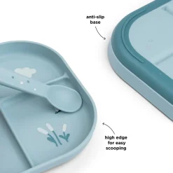 Foodie compartment plate - Elphee - Blue