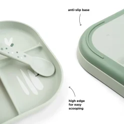 Foodie compartment plate set - Croco - Green