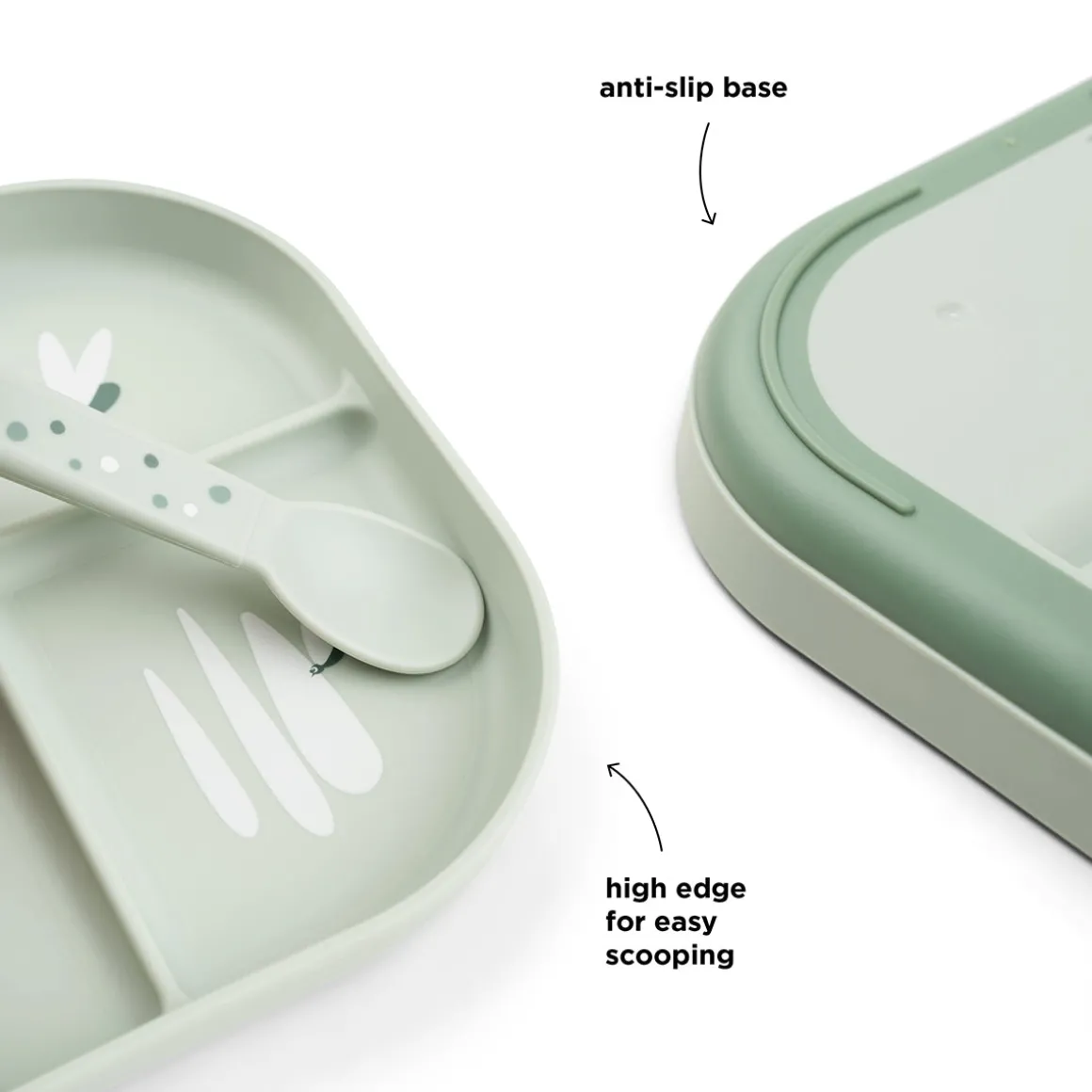 Foodie compartment plate set - Croco - Green