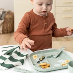 Foodie compartment plate - Croco - Green