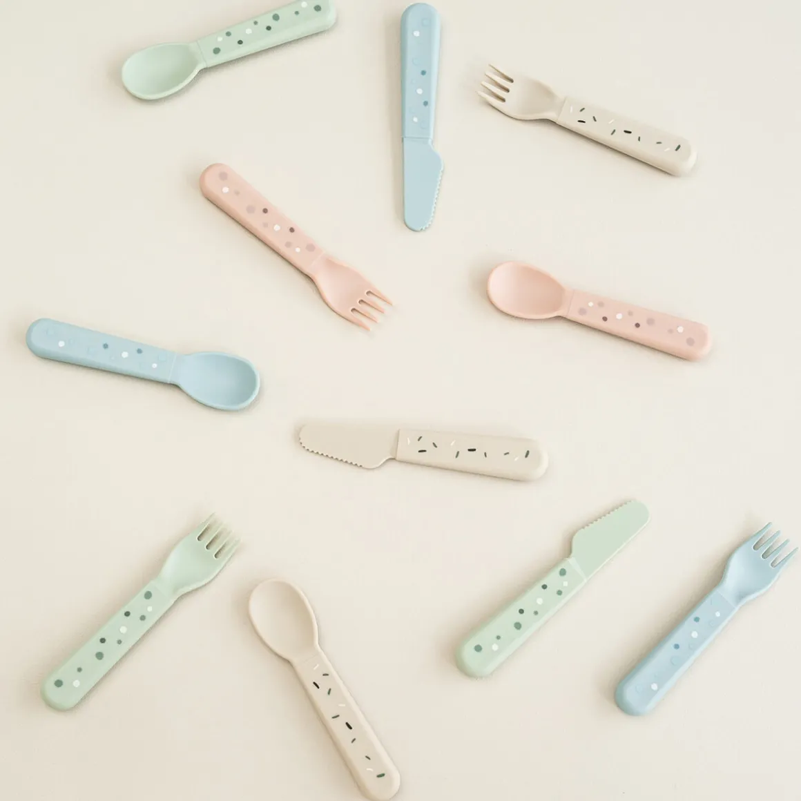 Foodie cutlery set - Confetti - Sand
