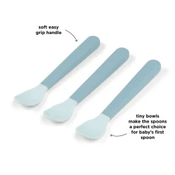 Foodie easy-grip baby spoon 3-pack - Blue