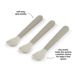Foodie easy-grip baby spoon 3-pack - Sand