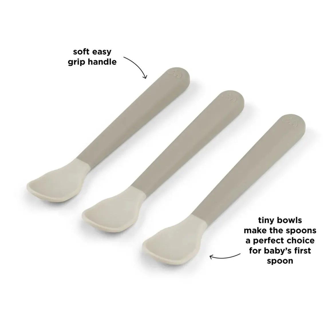 Foodie easy-grip baby spoon 3-pack - Sand