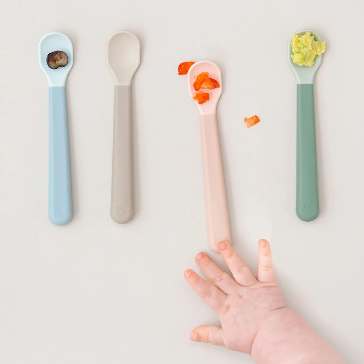 Foodie easy-grip baby spoon 3-pack - Powder