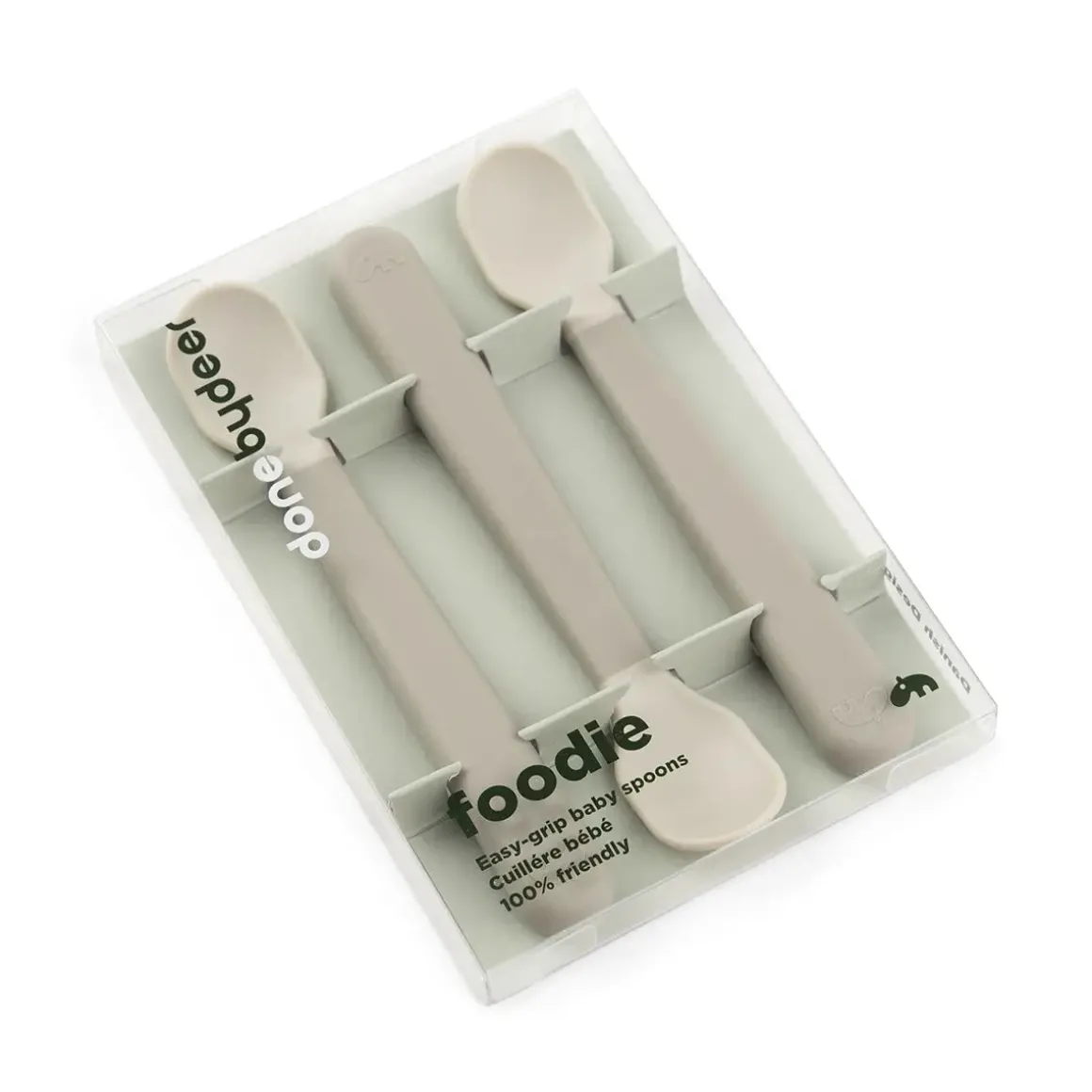 Foodie easy-grip baby spoon 3-pack - Sand