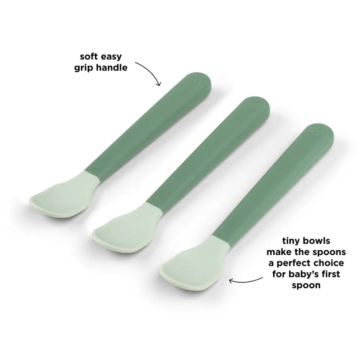 Foodie easy-grip baby spoon 3-pack - Green