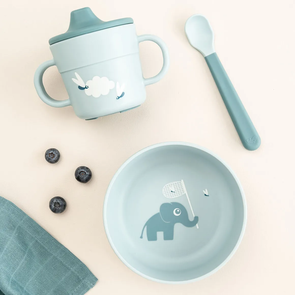Foodie first meal set w/suction - Elphee - Blue