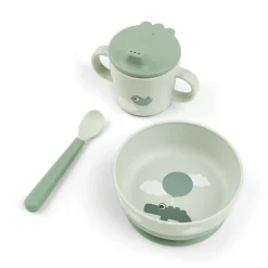 Foodie first meal set w/suction - Happy clouds - Green