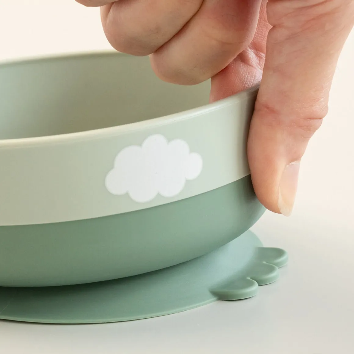 Foodie first meal set w/suction - Happy clouds - Green
