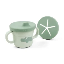 Foodie spout/snack cup - Croco - Green