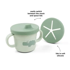 Foodie spout/snack cup - Croco - Green
