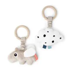 Hanging activity toy 2 pcs - Happy clouds - Sand