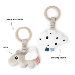 Hanging activity toy 2 pcs - Happy clouds - Sand