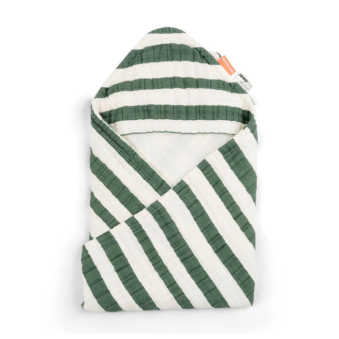 Hooded towel - Stripes - Green