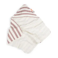 Hooded towel - Stripes - Powder