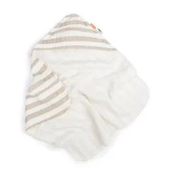 Hooded towel - Stripes - Sand